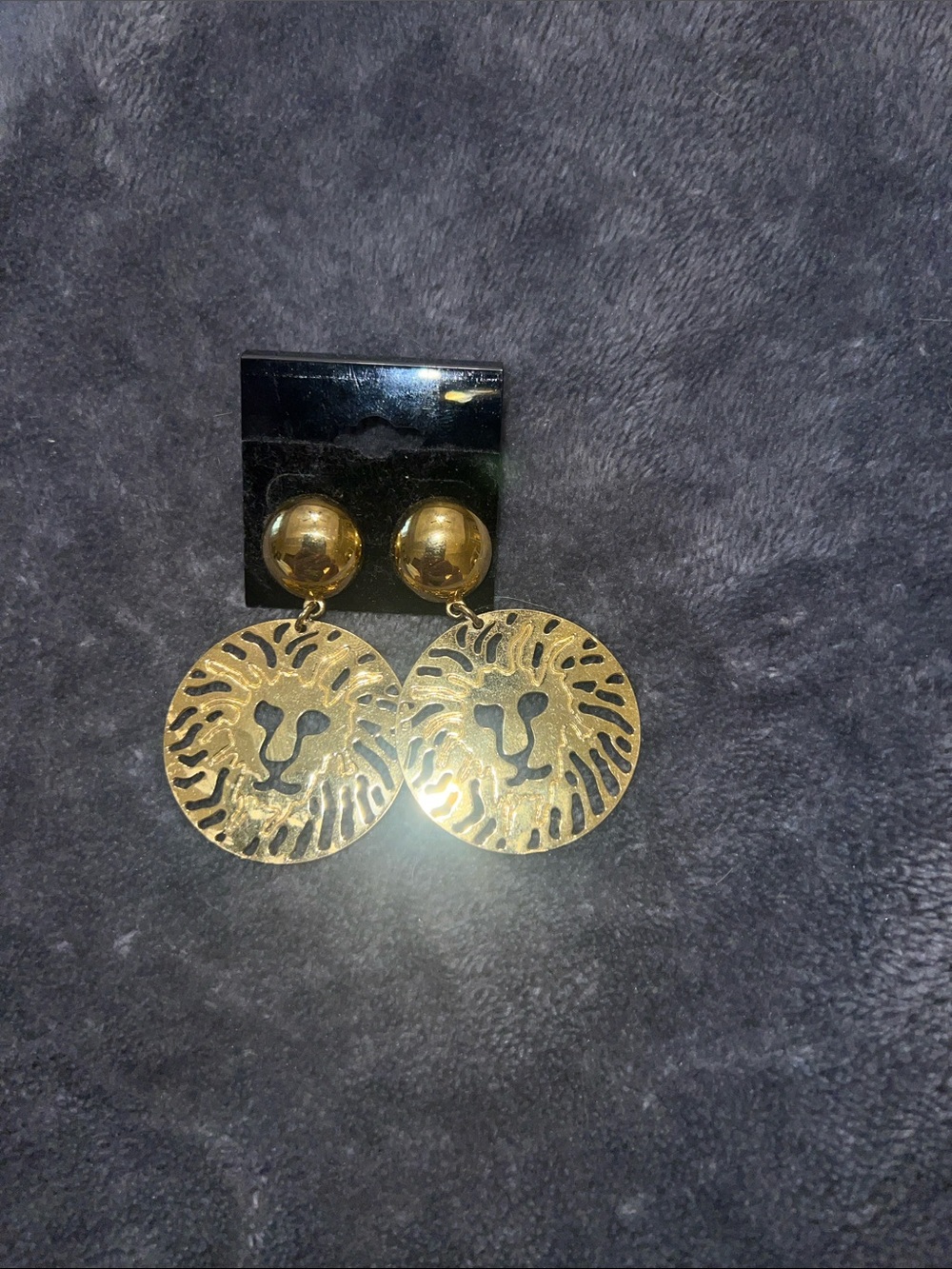 Anne Klein vintage door knocker lion earrings